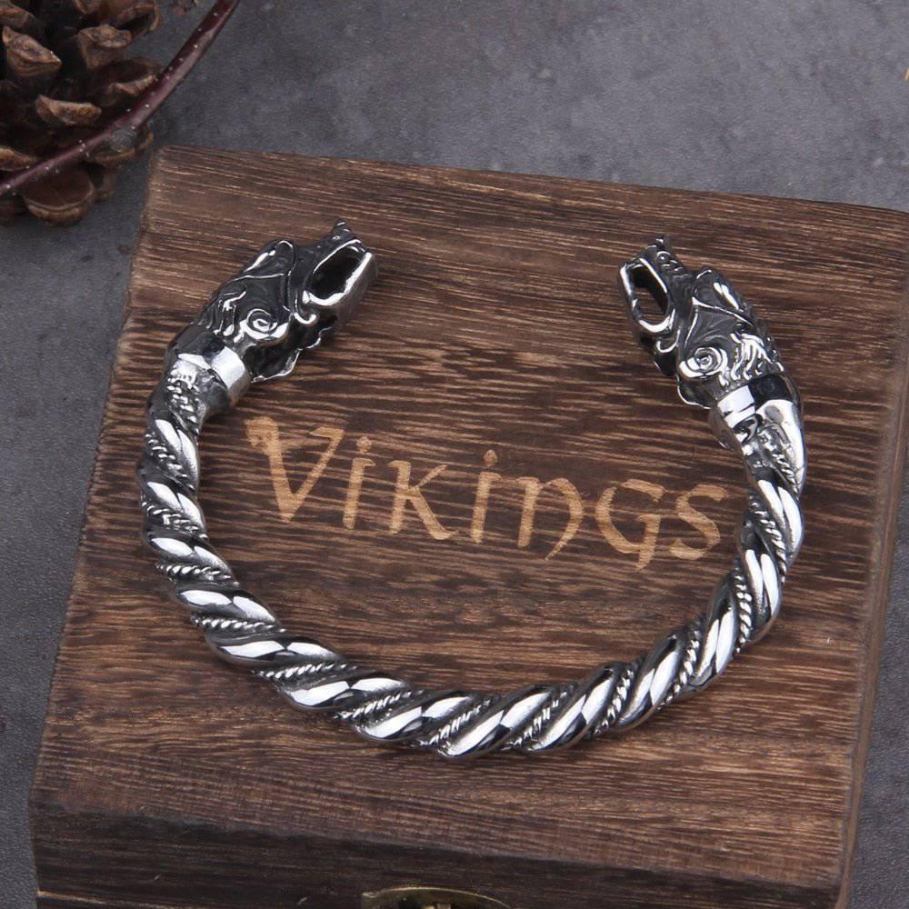Bear Jewelry Berserker Bear Bracelet - Steel Norse Viking Jewelry